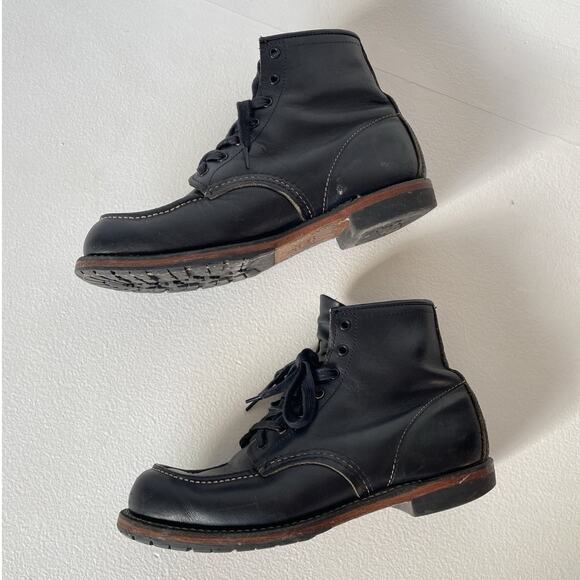 RED WING Beckman 9015 Black Leather Moc Toe Boots / US 8.5 / USA Discontinued main image 8